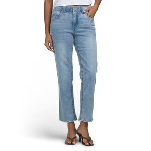 DEMOCRACY Light Blue Ab Tech High Rise Slim Straight Jeans